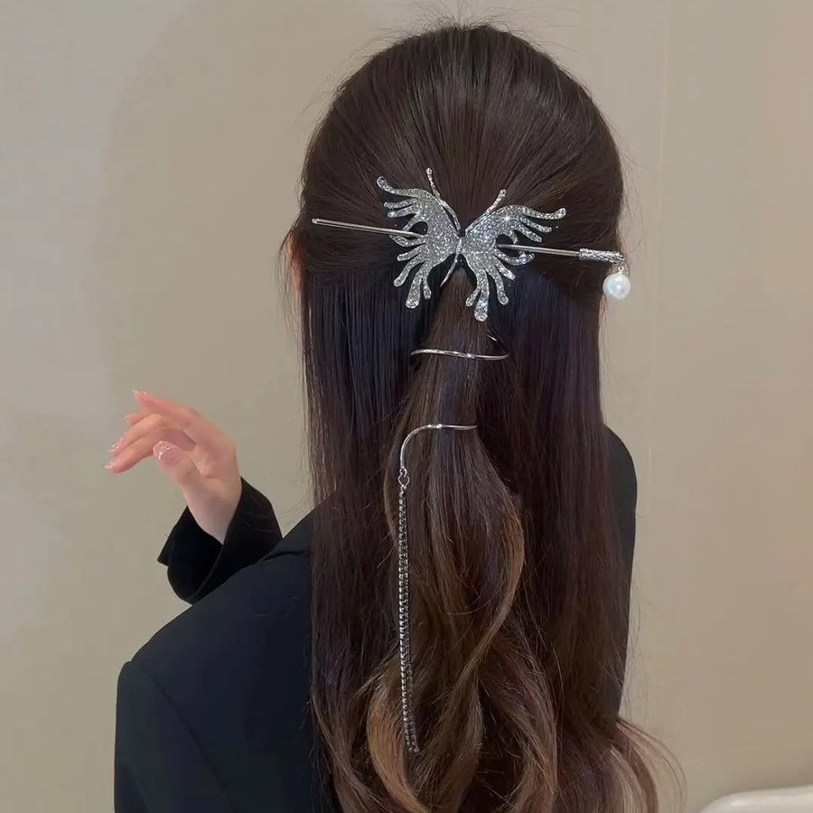 Butterfly Princess Tassel Wrapping Hairpin