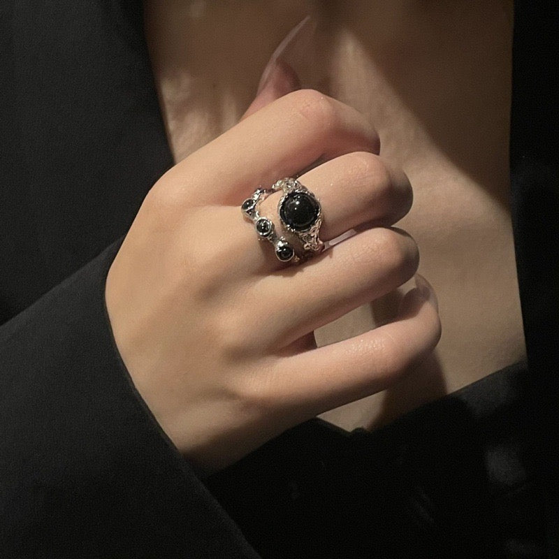 (Buy1 Get2) Demon King Black Stone Ring